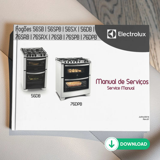 Manual de servicio técnico de Electrolux 56SB / 56SPB / 56SX / 56DB / 76SRB / 76SRX / 76SB / 76SPB / 76DPB - Descargar PDF