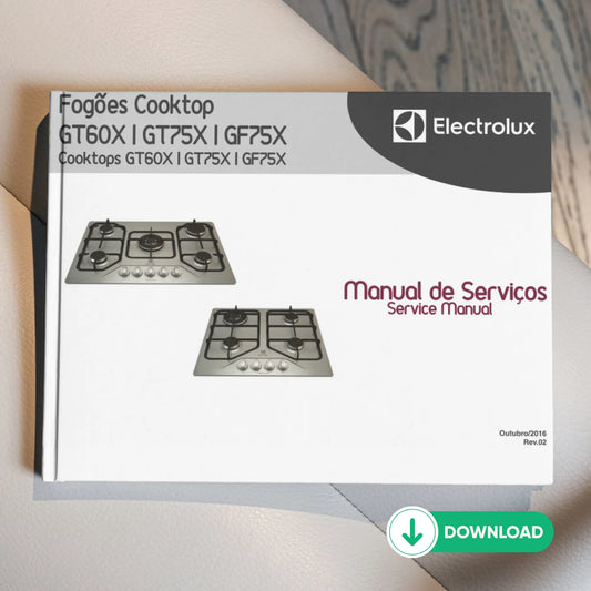 Manual técnico de servicio de las estufas Electrolux GT60X, GT75X y GF75X - Descargar PDF
