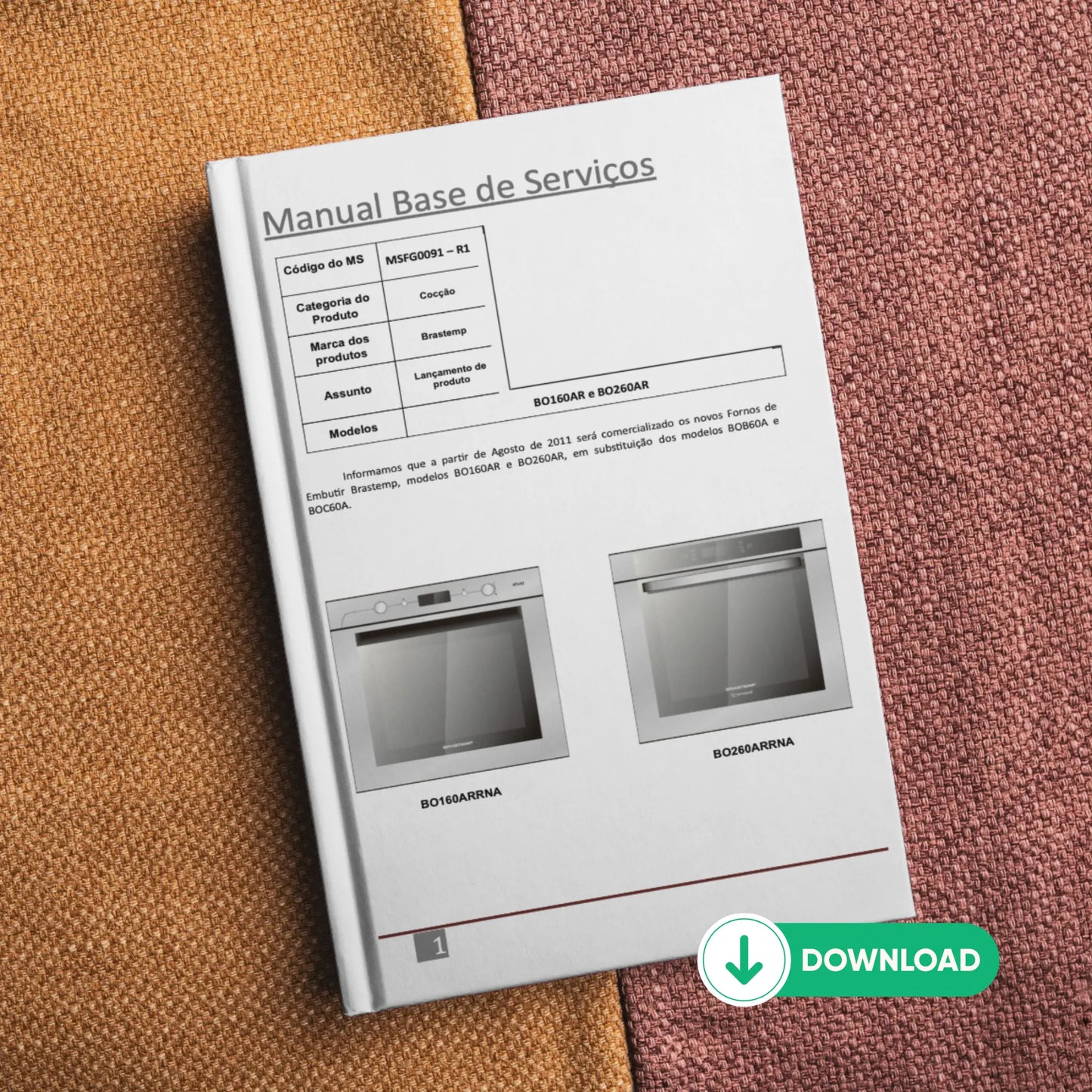 Manual de servicio técnico de Brastemp BO160AR y BO260AR - Descargar PDF