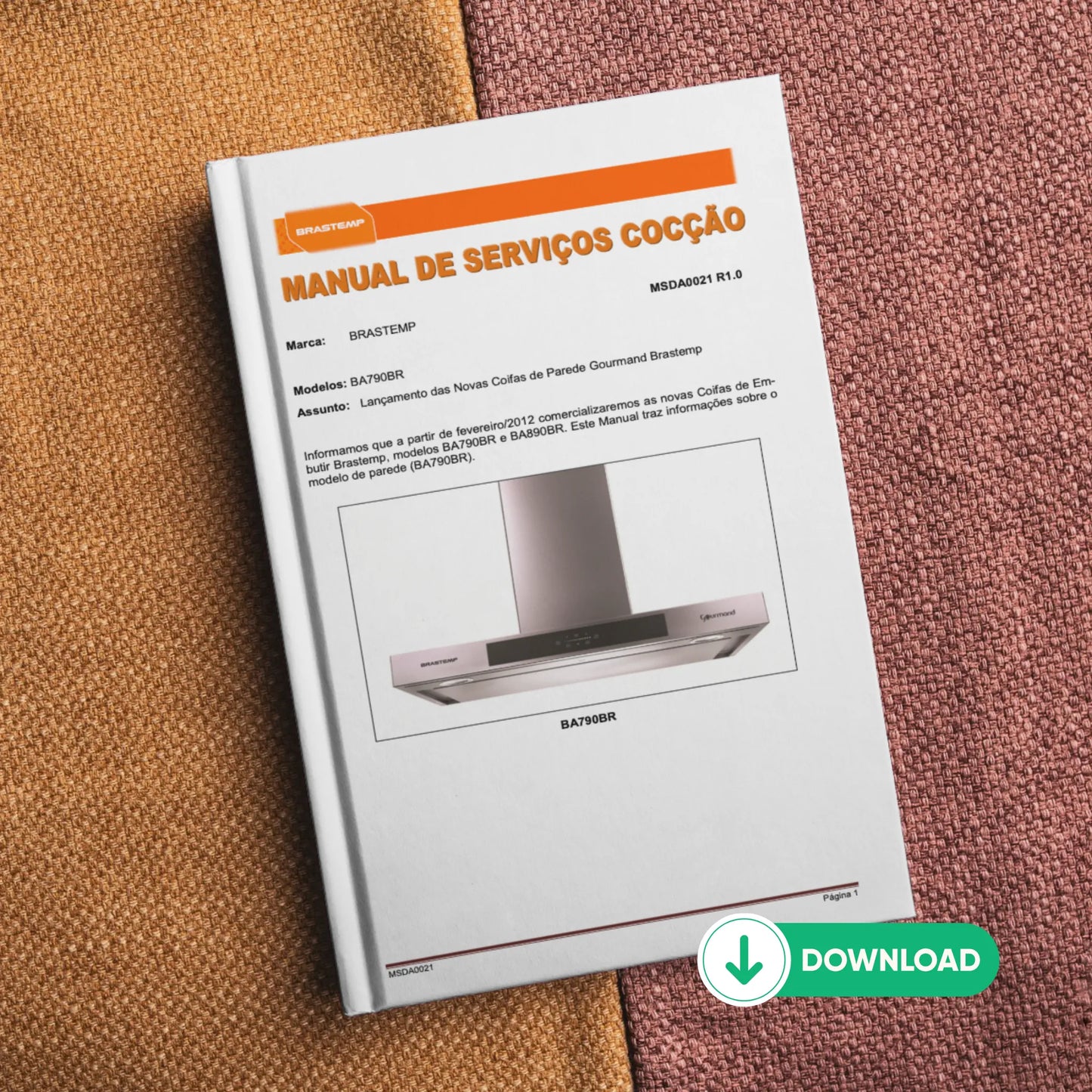 Manual de servicio técnico de la campana extractora de pared Brastemp BA790BR - Descargar PDF