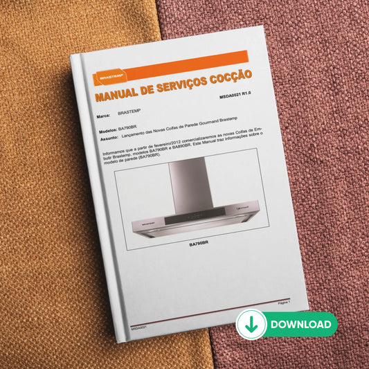 Manual de servicio técnico de la campana extractora de pared Brastemp BA790BR - Descargar PDF