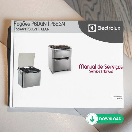 Manual de servicio técnico de estufas Electrolux 76DGN y 76EGN - Descargar PDF