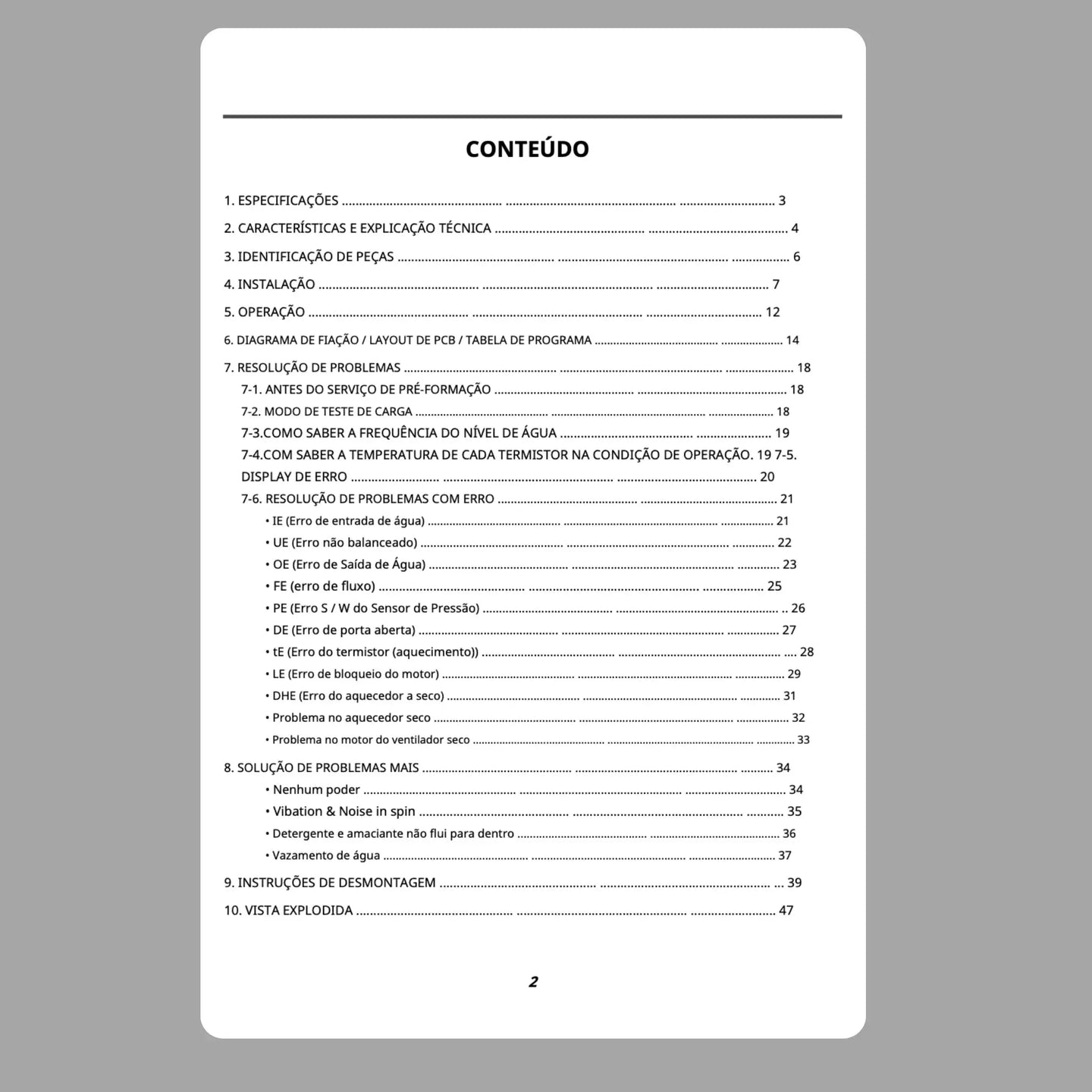Manual Técnico de Serviços Lava e Seca LG WD1403, WD1409, F1403 - Baixar PDF