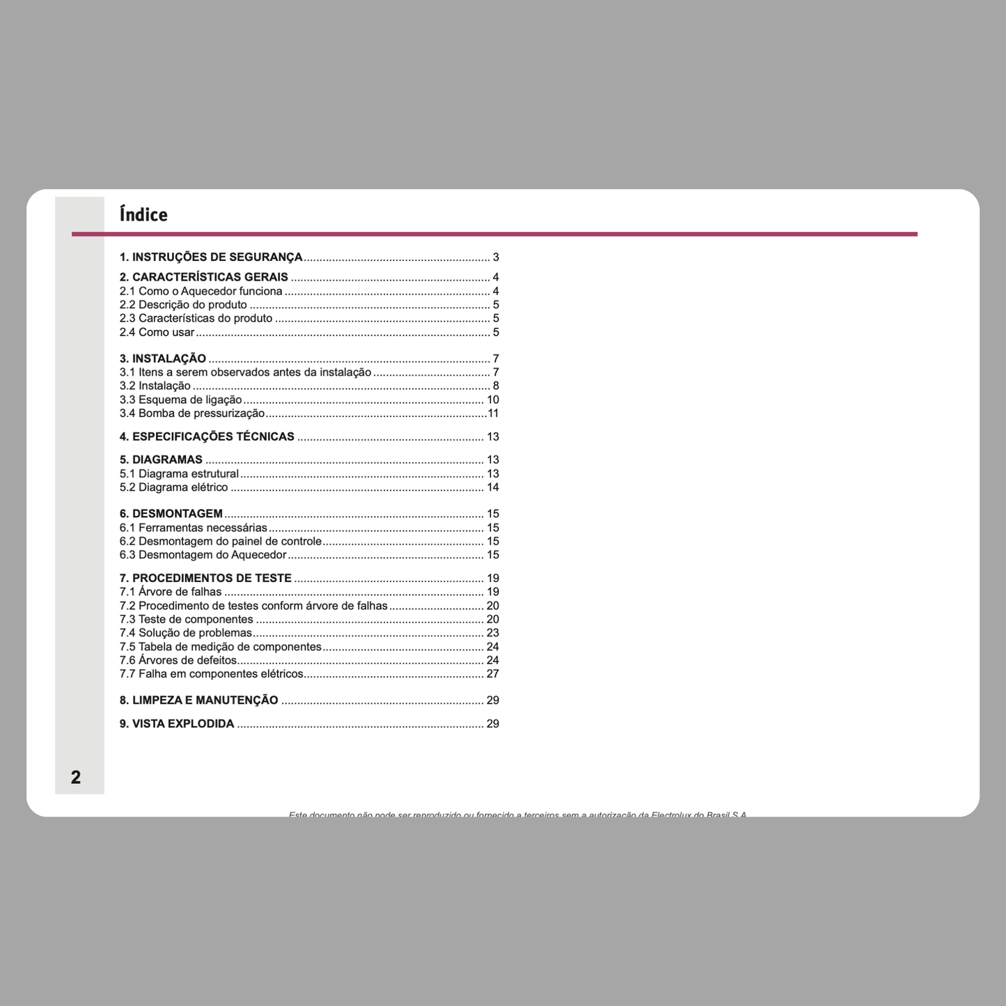 Manual Técnico de Serviços Aquecedor a Gás Electrolux AQ36 - Baixar PDF