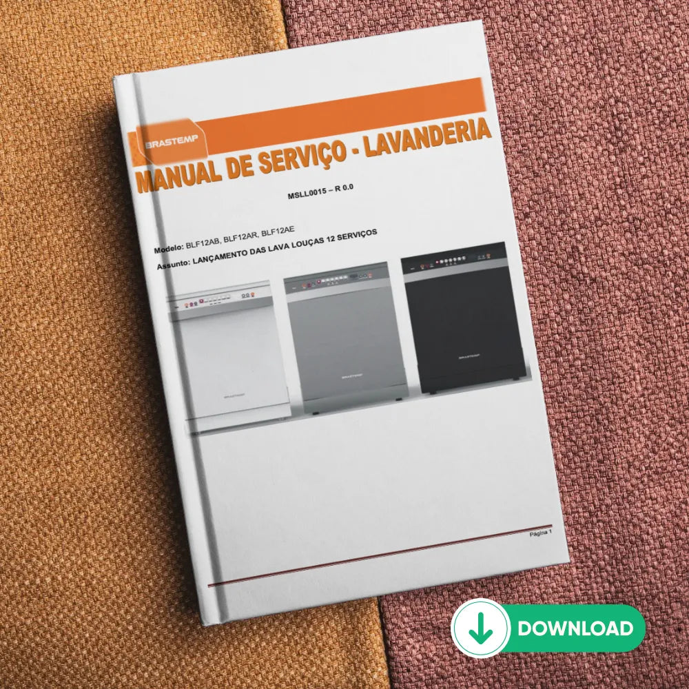 Manual técnico de servicio de lavavajillas Brastemp BLF12AB / BLF12AR / BLF12AE - Descargar PDF