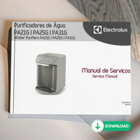 Manual técnico de servicio de purificadores de agua Electrolux PA21G, PA25G, PA31G - Descargar PDF