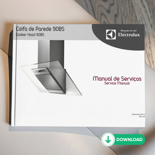 Manual de servicio técnico de la campana extractora Electrolux 90BS - Descargar PDF