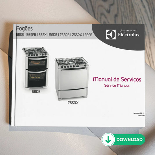 Manual de servicio de estufas Electrolux 56SB, 56SPB, 56SX, 56DB, 76SRB, 76SRX, 76SB - Descargar PDF
