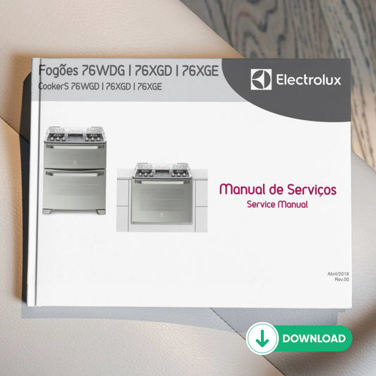 Manual de servicio de la estufa Electrolux 76WDG / 76XG / 76XGE - Descargar PDF