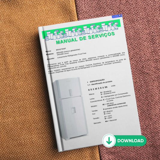 Manual técnico de servicio del congelador Brastemp BRX48D XRX48D - Descargar PDF