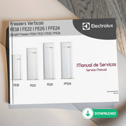 Manual Técnico de Serviços Freezer Electrolux FE18, FE22, FE24, FE26 - Baixar PDF Electrolux