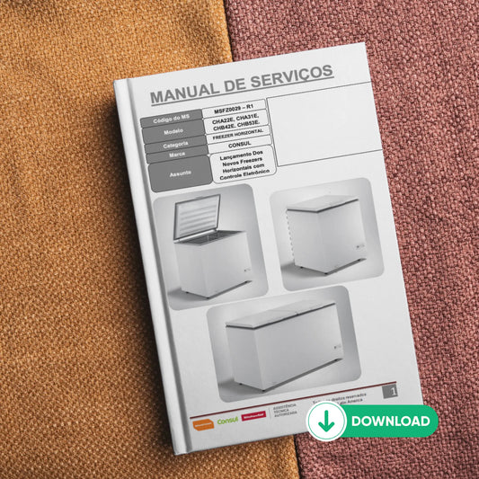 Manual de servicio técnico del congelador horizontal Consul CHA22E/CHA31E/CHB42E/CHB53E - Descargar PDF