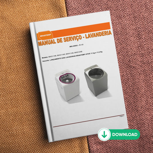 Manual de servicio técnico de lavadoras Brastemp Ative BWG11AB, BWG11AR, BWH11AB, BWG12AB - Descargar PDF