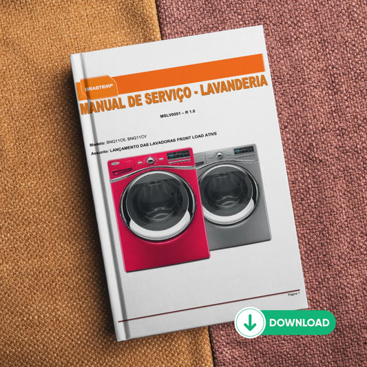 Manual de servicio técnico de la lavadora Brastemp BNQ11C6, BNQ11CV - Descargar PDF