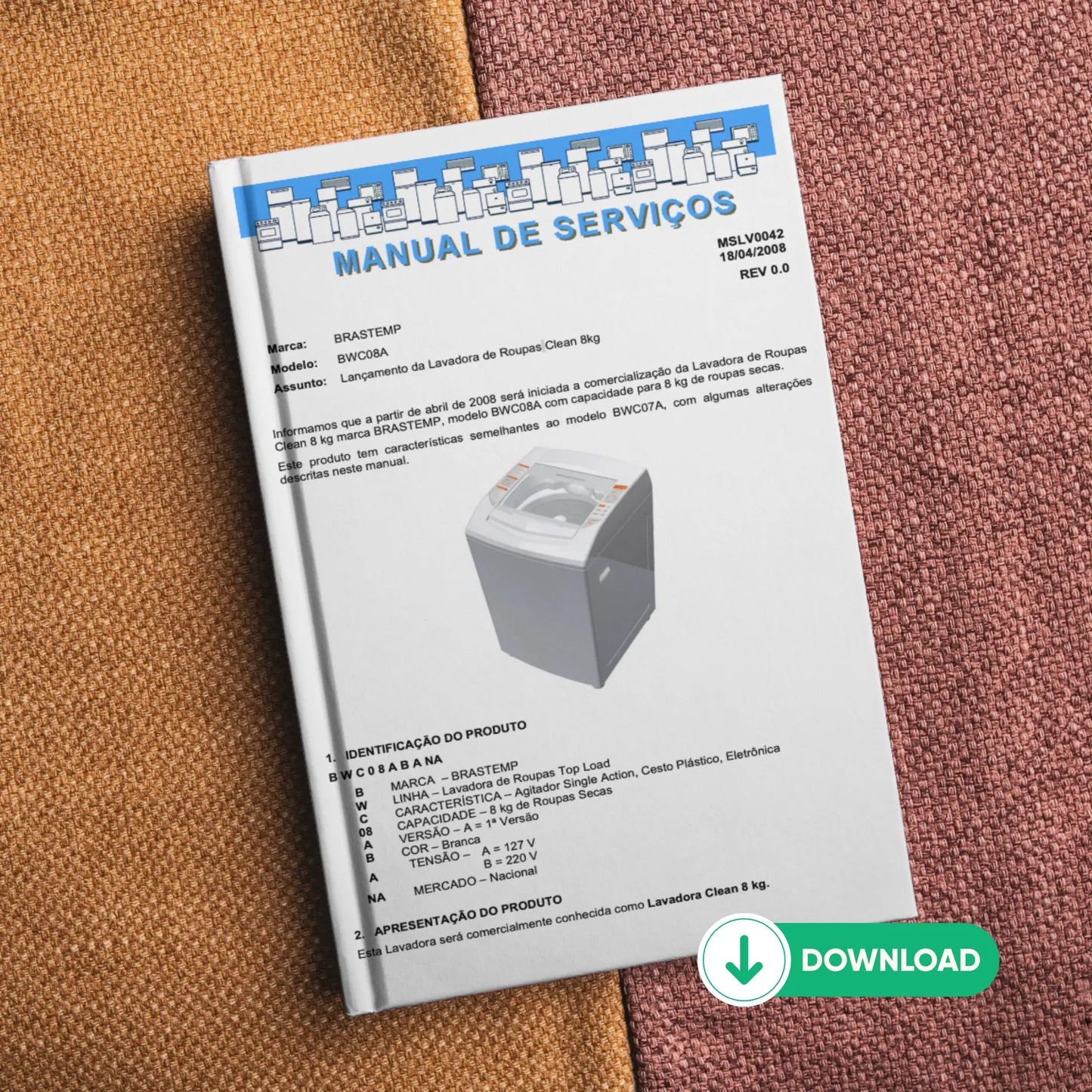 Manual Técnico de Serviços Lavadora Brastemp BWC08 - Baixar PDF