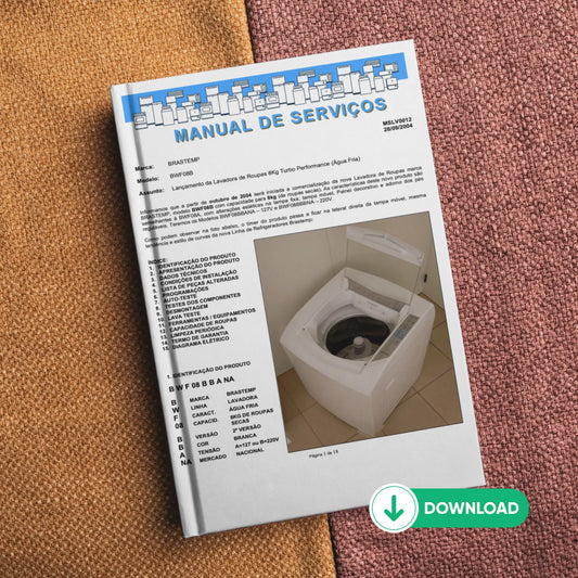 Manual técnico de servicio de la lavadora Brastemp BWF08B - Descargar PDF