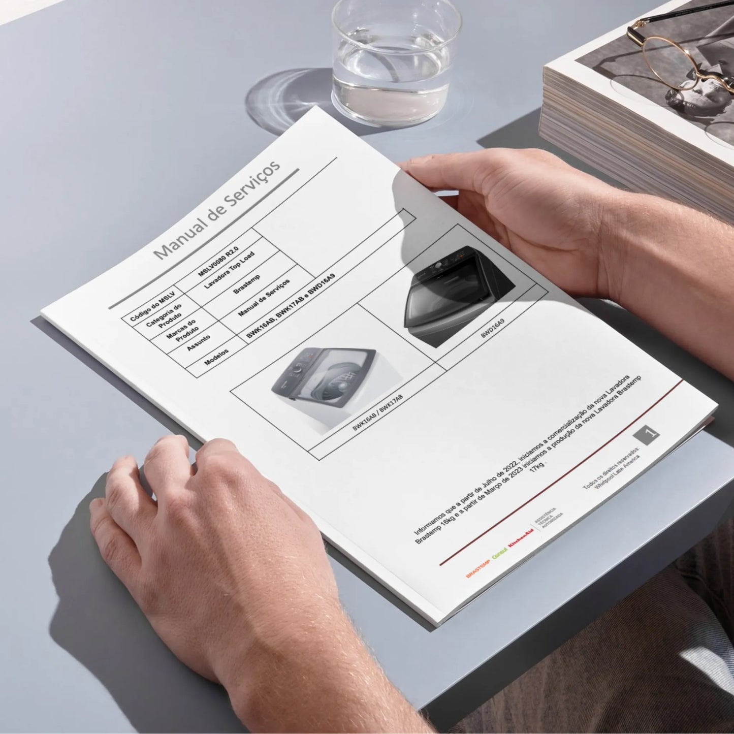 Manual Técnico de Serviços Lavadora Brastemp BWK16AB, BWK17AB, BWD16A9 - Baixar PDF