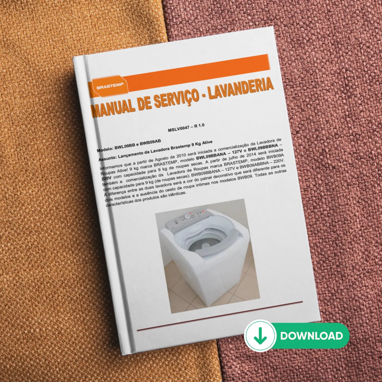Manual Técnico de Serviços Lavadora Brastemp BWL09BB, BWB09AB - Baixar PDF