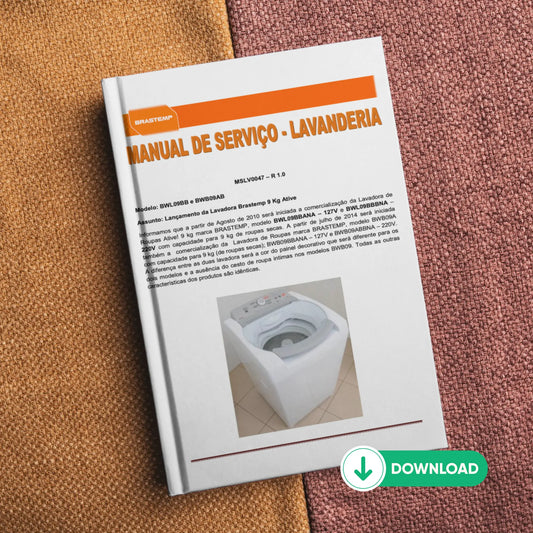 Manual técnico de servicio de lavadoras Brastemp BWL09BB, BWB09AB - Descargar PDF