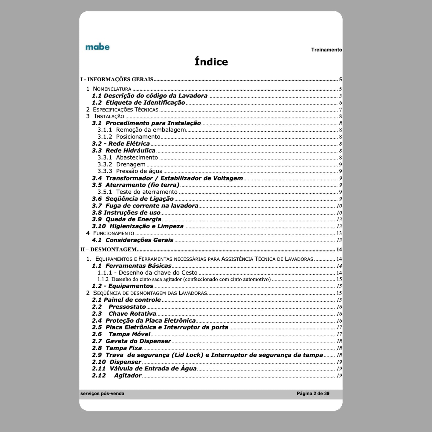 Manual Técnico de Serviços Lavadora Continental LVCT1030LA1BR/LVCT1030LA2BR/LVCT1330LA1BR/LVCT1330LA2BR - Baixar PDF