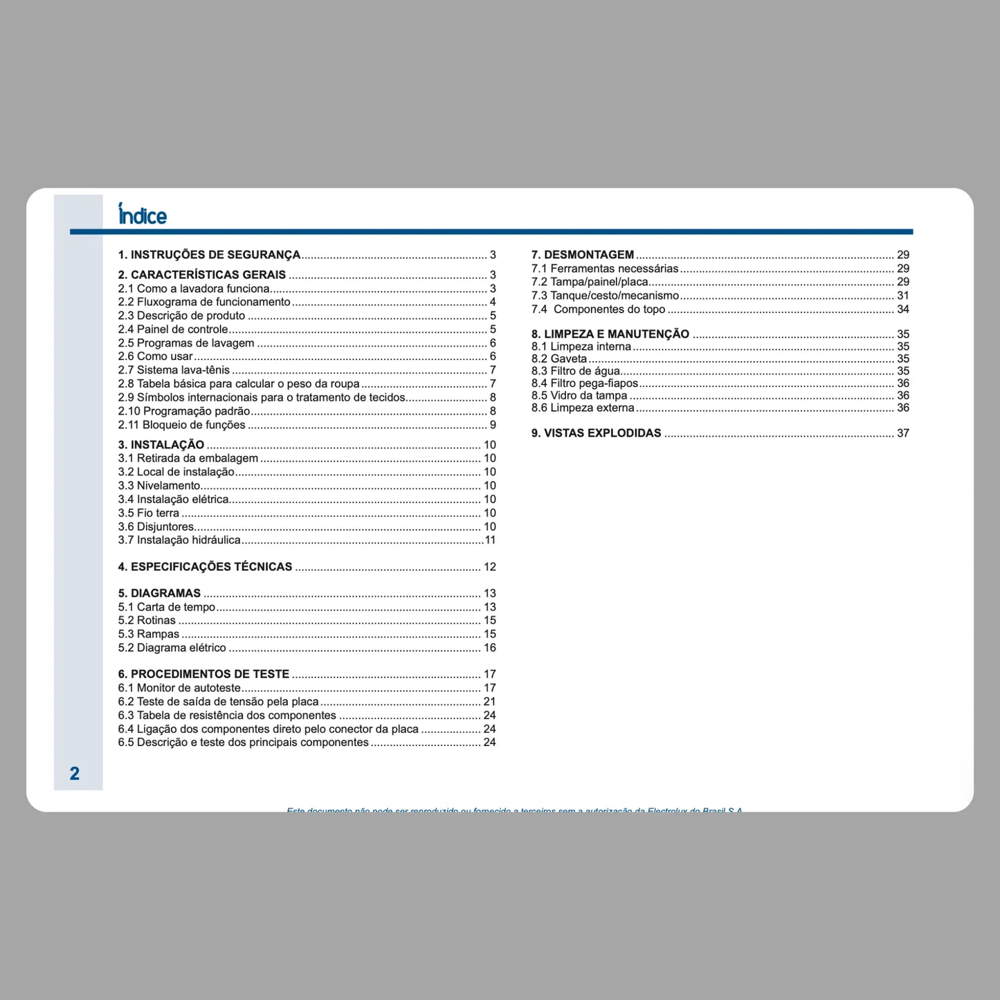 Manual de servicio de la lavadora Electrolux LTC15 - Descargar PDF