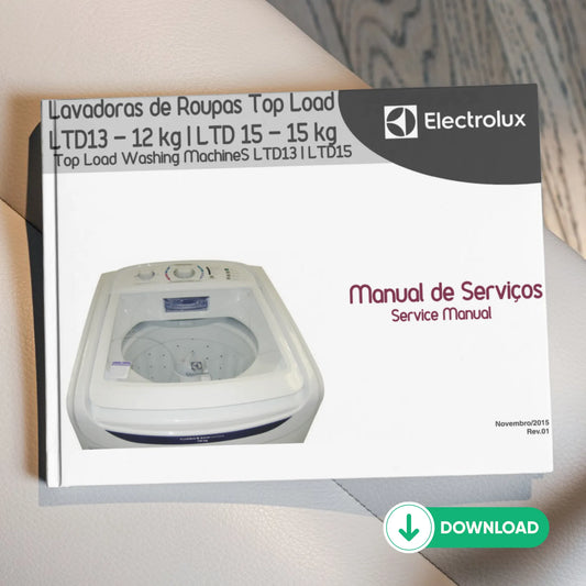 Manual de servicio de lavadoras Electrolux LTD13, LTD15, LDD16 - Descargar PDF