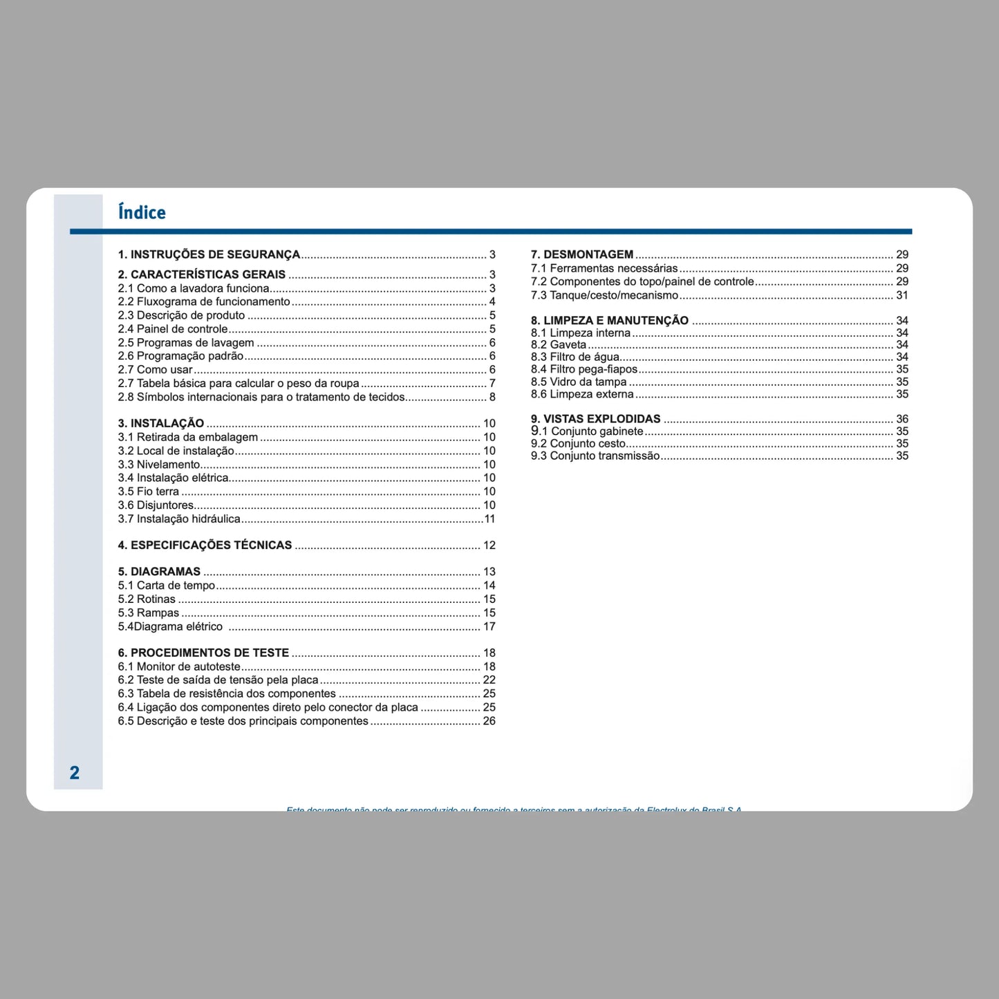 Manual Técnico de Serviços Lavadora Electrolux LTE08 - Baixar PDF