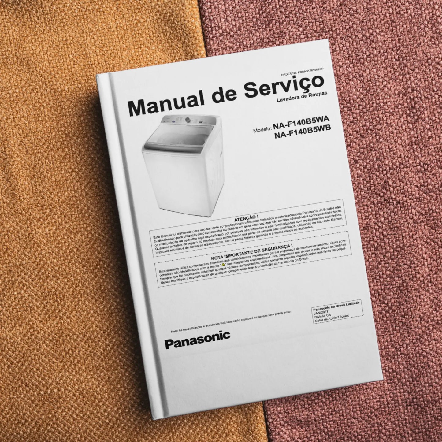 Manual Técnico de Serviços Lavadora Panasonic NA-F140B5WA e NA-F140B5WB - Baixar PDF Panasonic