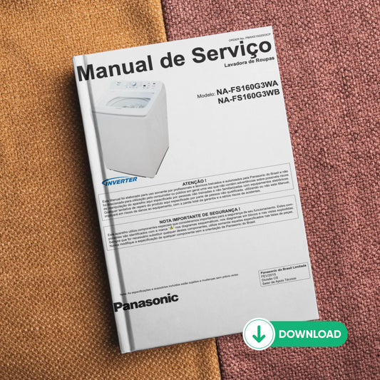Manual de servicio de la lavadora Panasonic NA-FS160G3WA, NA-FS160G3WB - Descargar PDF