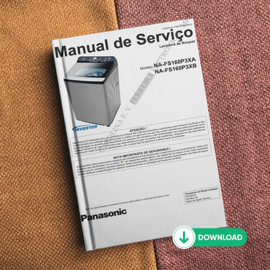 Manual de servicio de las lavadoras Panasonic NA-FS160P3XA y NA-FS160P3XB - Descargar PDF