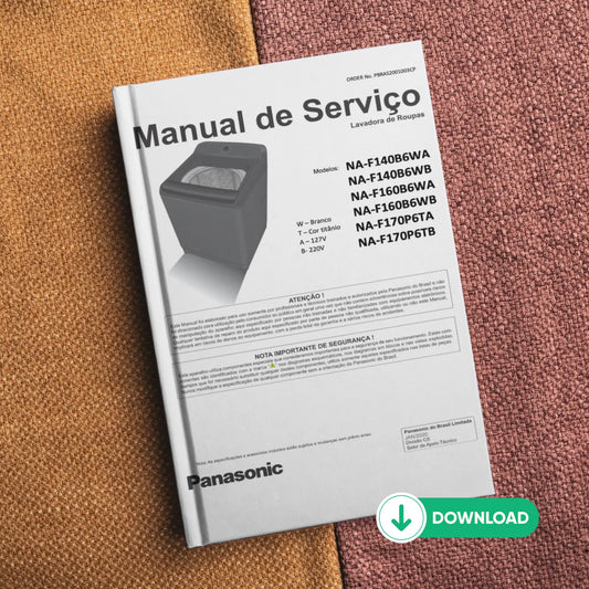 Manual de servicio de lavadora Panasonic NA-F170, NA-F140, NA-F150, NA-F160 - Descargar PDF