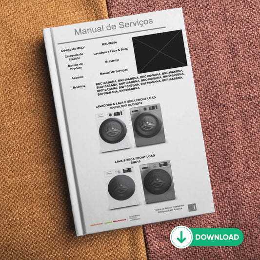 Manual Técnico de Serviços Lava e seca Brastemp BNC10/BNO10/BNF10/09 Baixar PDF Brastemp