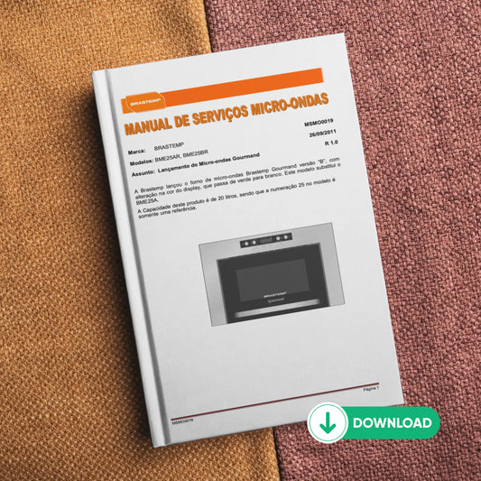 Manual técnico de servicio de microondas Brastemp BME25AR, BME25BR - Descargar PDF