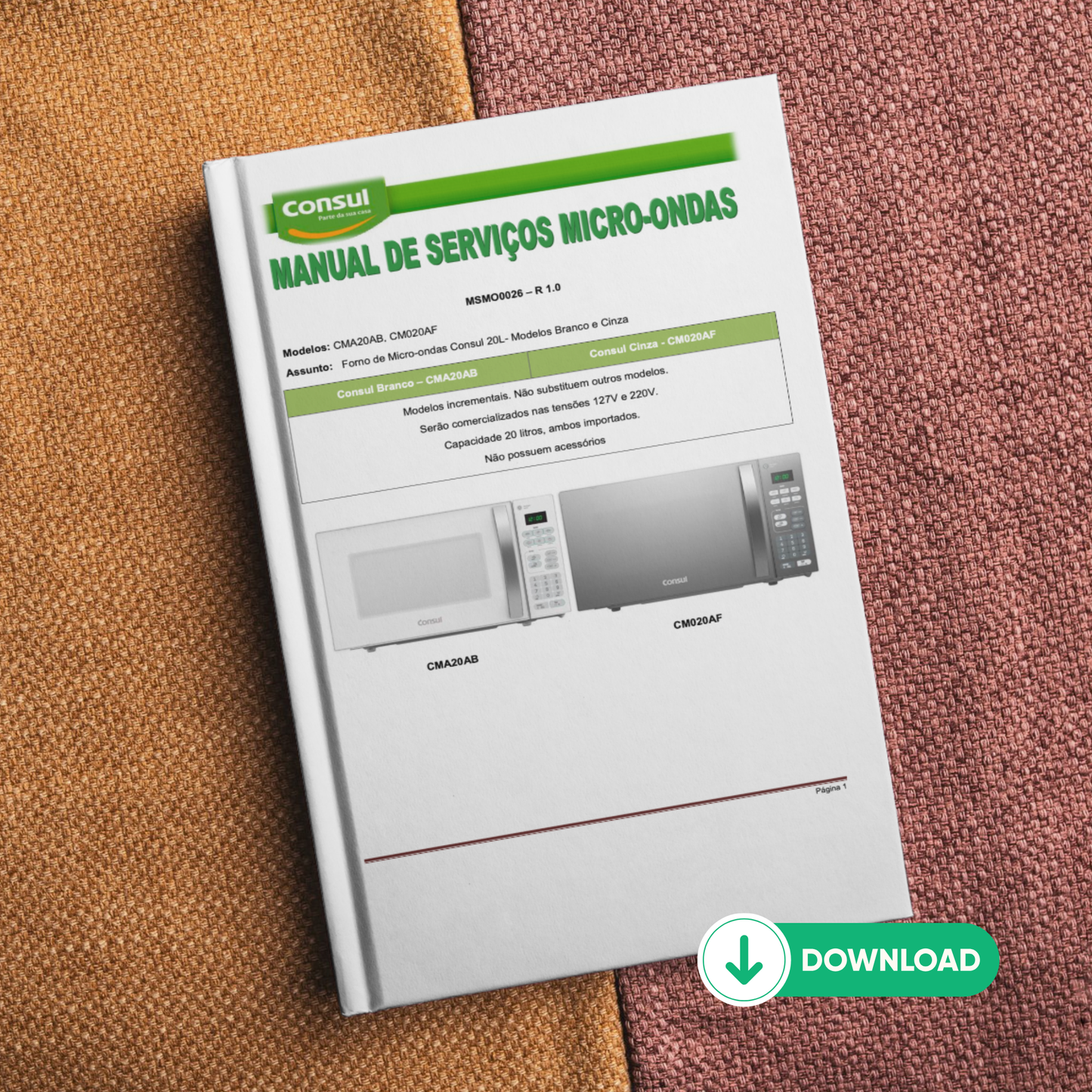 Manual Técnico de Serviços Micro-ondas Consul CMA20AB e CM020AF - Baixar PDF