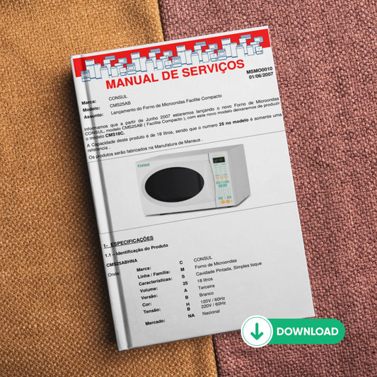 Manual técnico de servicio de microondas Consul CMS25AB - Descargar PDF