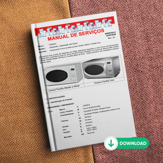 Manual técnico de servicio de microondas Consul CMS30AB, CMS40AB, CMY30AR - Descargar PDF