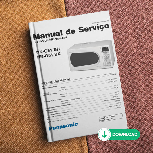 Manual de servicio del horno microondas Panasonic NN-G51BH, NN-G51BK - Descargar PDF