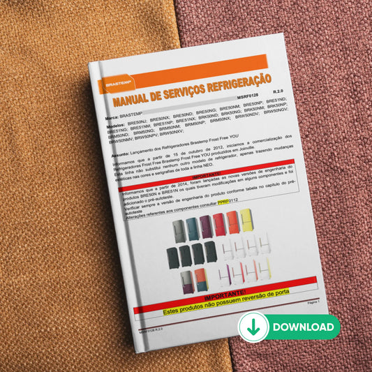 Manual de servicio técnico de refrigeradores Brastemp BRE50/BRE51/BRK50/BRM50/BRW50 - Descargar PDF