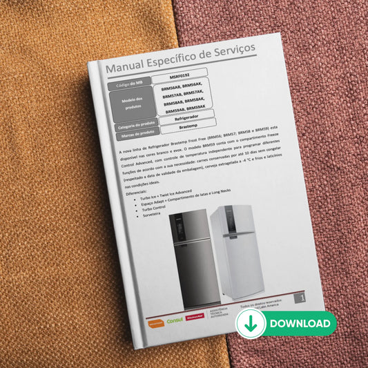Manual de servicio técnico del refrigerador Brastemp BRM56/57/58 - Descargar PDF