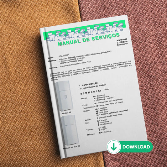 Manual de servicio técnico de refrigeradores Brastemp BRM, LRM y PRM - Descargar PDF