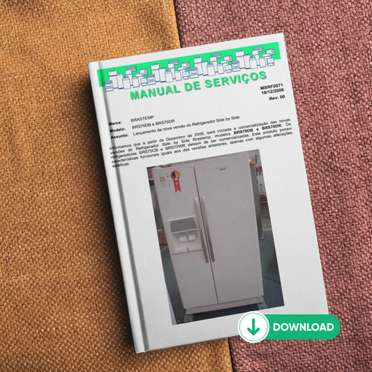 Manual de servicio técnico de refrigeradores Brastemp BRS70DB, BRS70DR - Descargar PDF