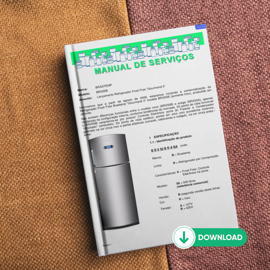 Manual de Servicio Técnico del Refrigerador Brastemp BRX50B - Descargar PDF