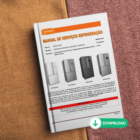 Manual técnico de servicio del refrigerador Brastemp Inverse BRO80 - Descargar PDF
