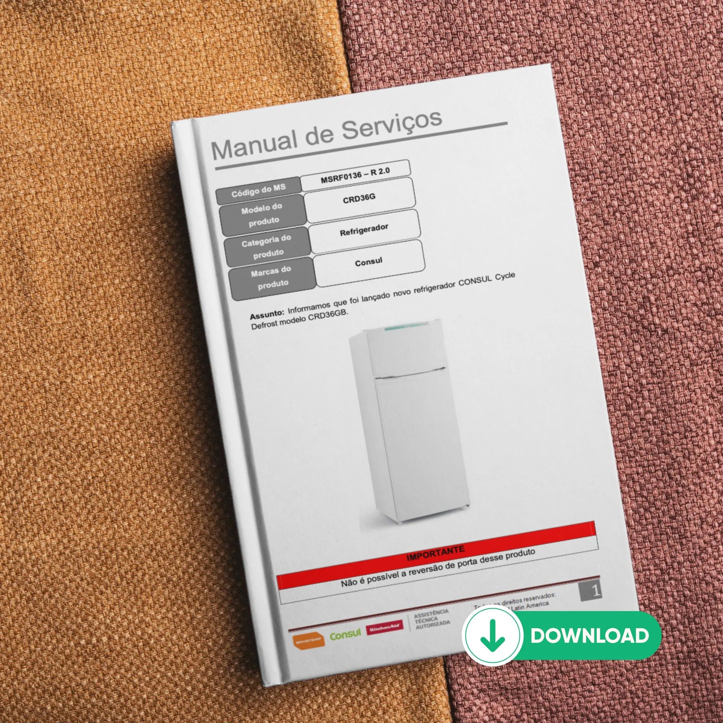 Manual Técnico de Serviços Refrigerador Consul CRD36 - Baixar PDF
