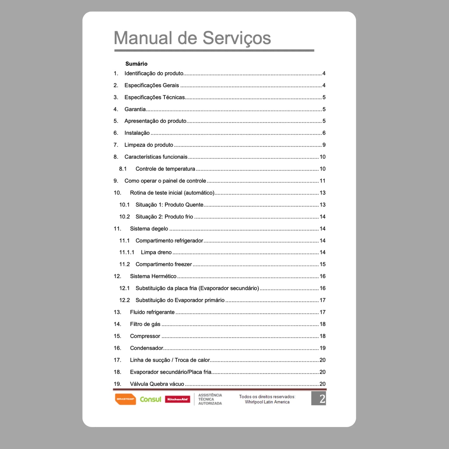 Manual Técnico de Serviços Refrigerador Consul CRD36 - Baixar PDF