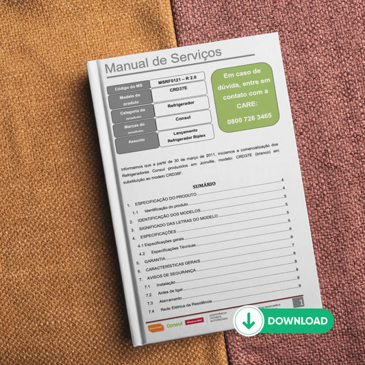 Manual de servicio técnico del refrigerador Consul CRD37 - Descargar PDF