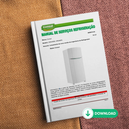 Manual de servicio técnico de los refrigeradores Consul CRD45EB y CRD48FB - Descargar PDF