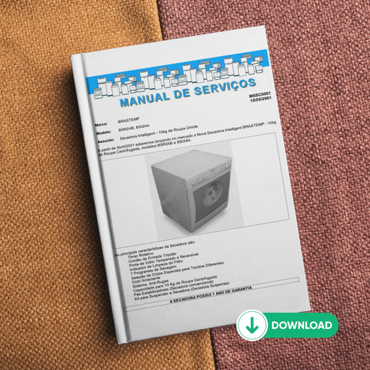 Manual de servicio técnico de las secadoras Brastemp BSR24 y BSI4A - Descargar PDF