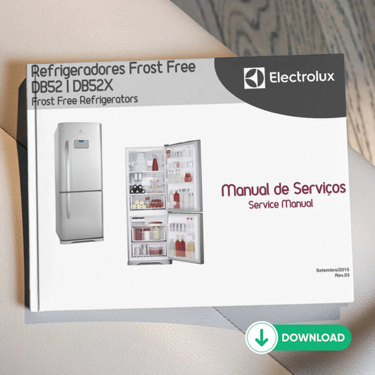 Manual Técnico de Serviços Refrigerador Electrolux DB52, DB52X - Baixar PDF Electrolux