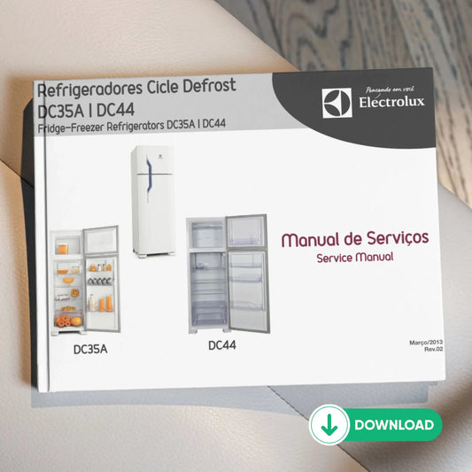 Manual Técnico de Serviços Refrigerador Electrolux DC35A, DC44 - Baixar PDF Electrolux